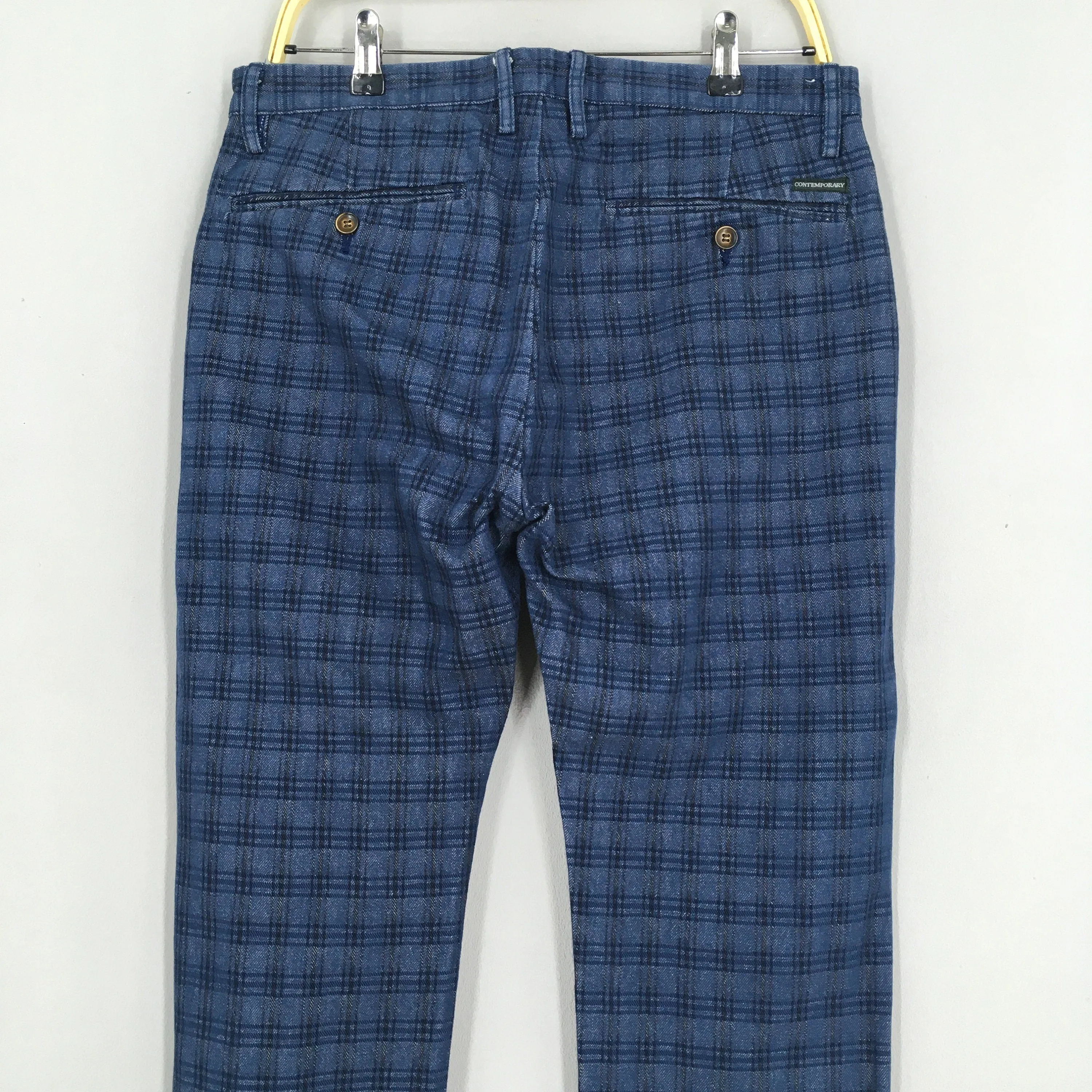 Contemporary Japan Tartan Plaid Checkered Pants Size 32x31