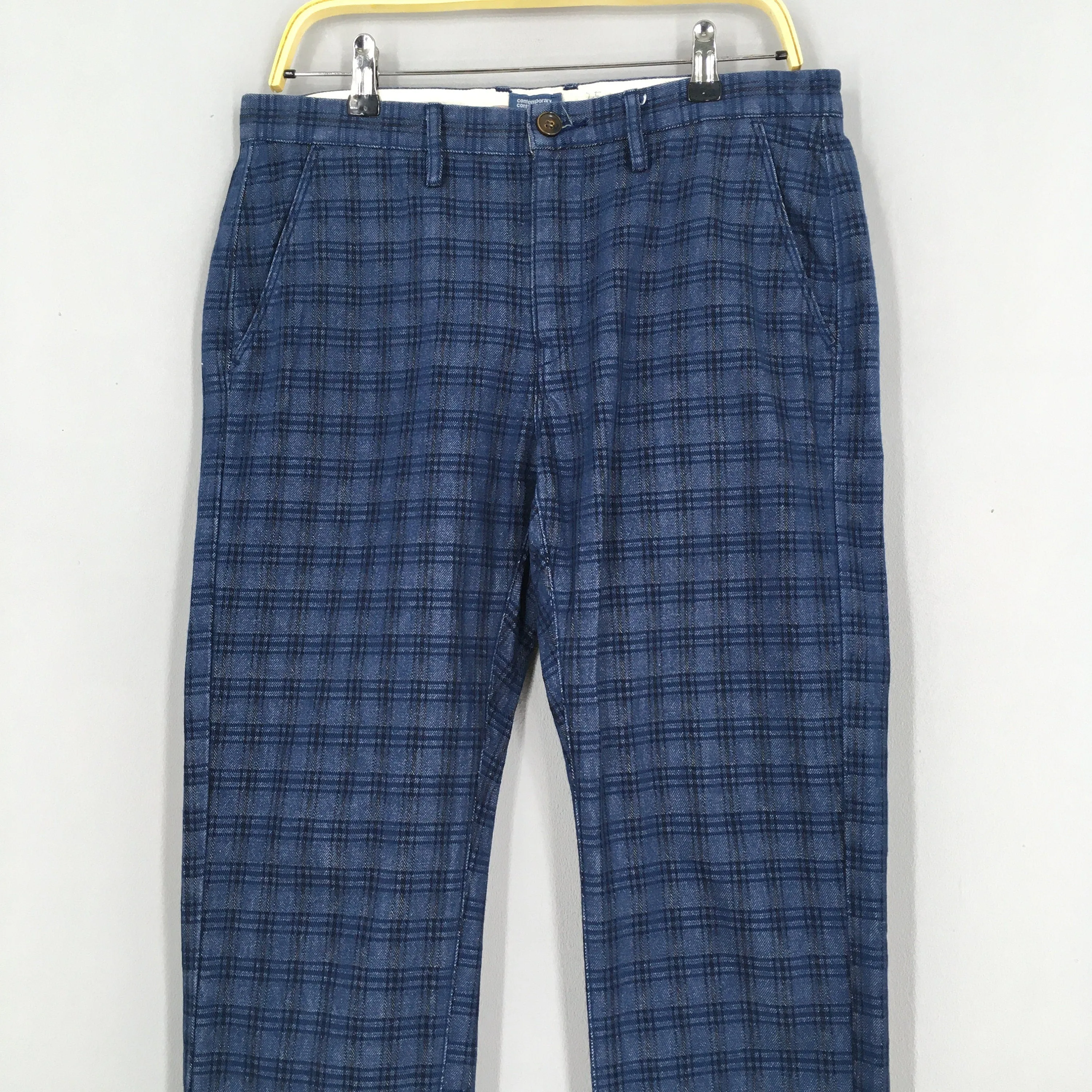 Contemporary Japan Tartan Plaid Checkered Pants Size 32x31