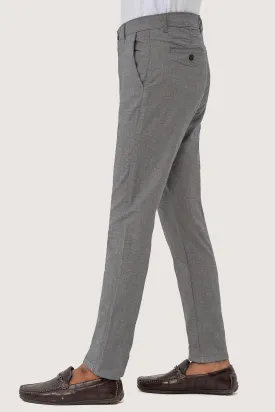 CROSS POCKET SELF TEXTURED PANT GREY BLACK