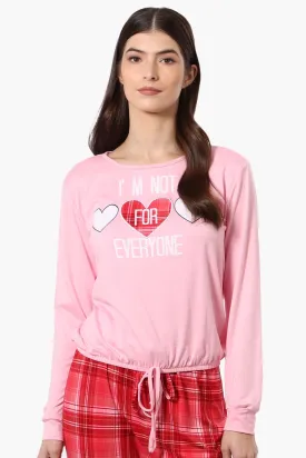 Cuddly Canuckies I'm Not For Everyone Print Pajama Top - Pink