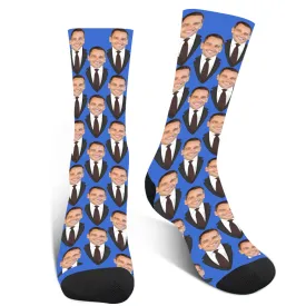 Custom Face Business Suit Photo Socks