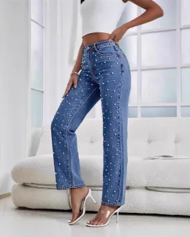 Decorate High-Waisted Jeans