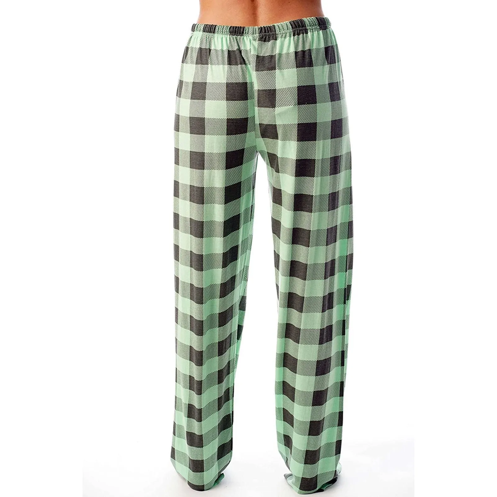 Drawstring Plaid Print Lounge Pants