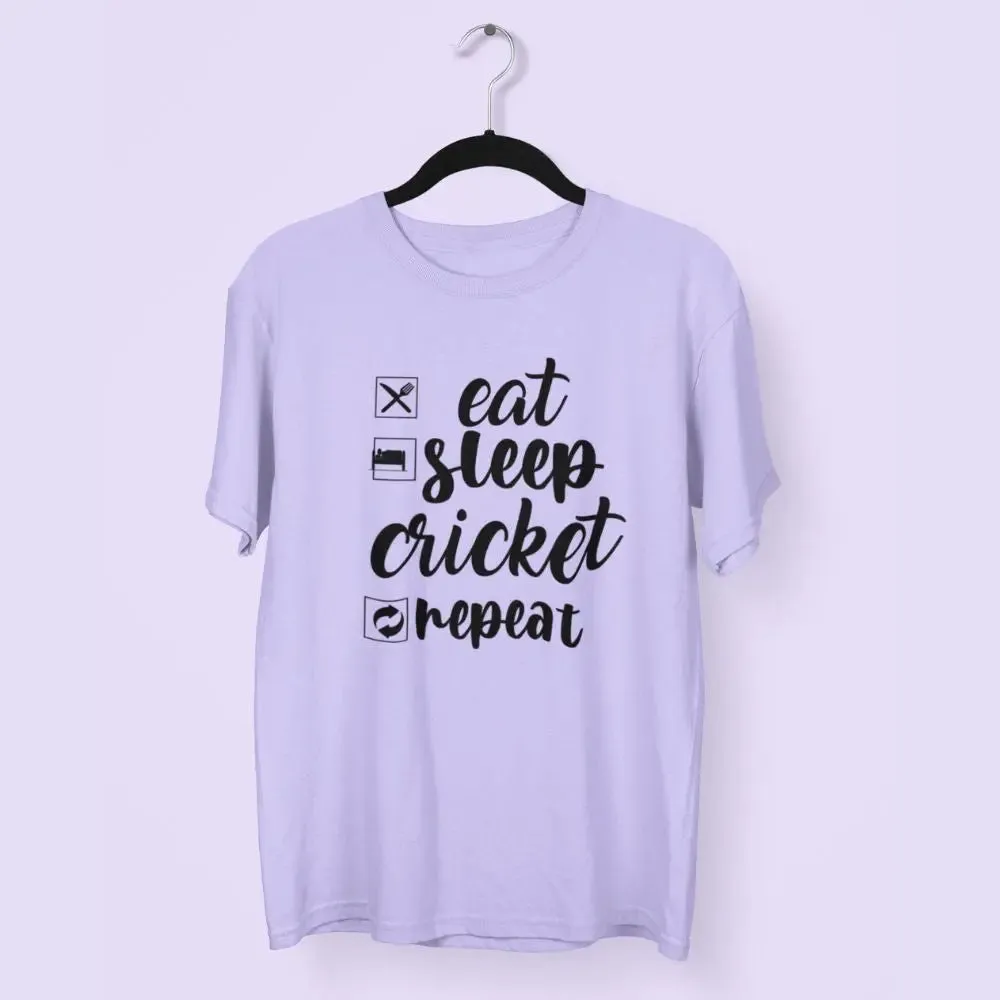 Eat Sleep Cricket Repeat Round Neck Half Sleeve Classic T-Shirt