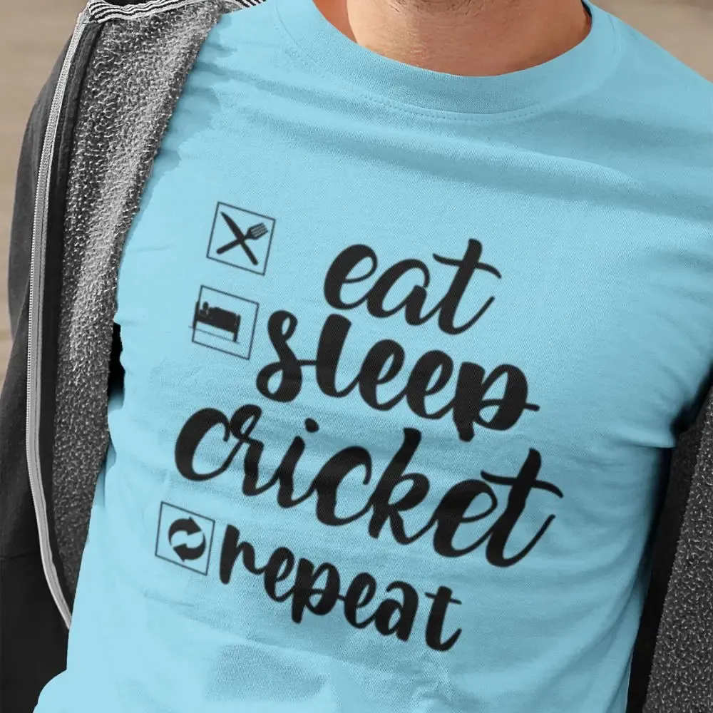 Eat Sleep Cricket Repeat Round Neck Half Sleeve Classic T-Shirt