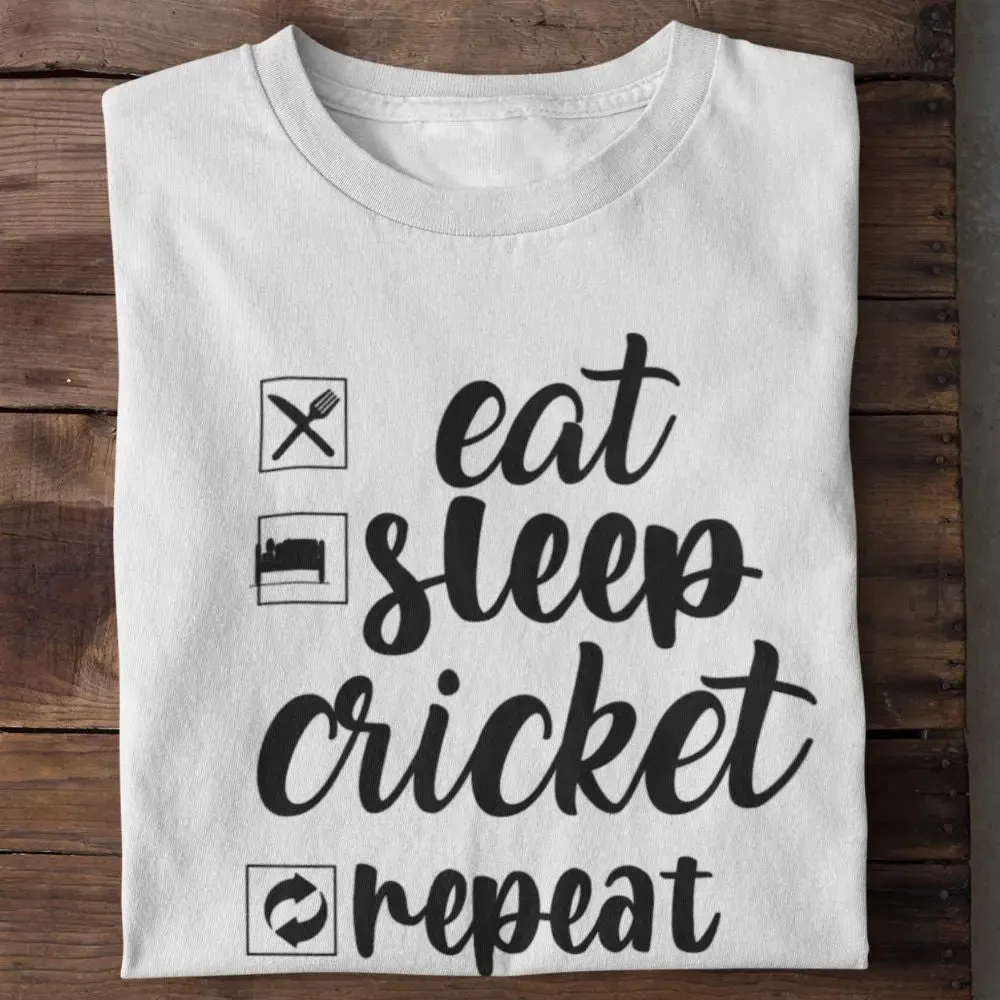 Eat Sleep Cricket Repeat Round Neck Half Sleeve Classic T-Shirt