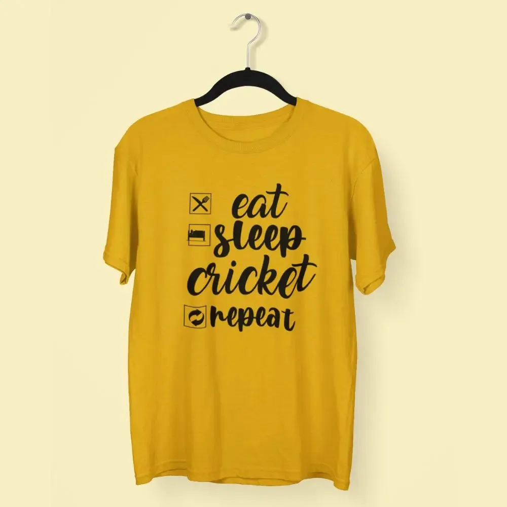 Eat Sleep Cricket Repeat Round Neck Half Sleeve Classic T-Shirt