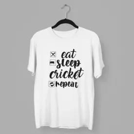 Eat Sleep Cricket Repeat Round Neck Half Sleeve Classic T-Shirt