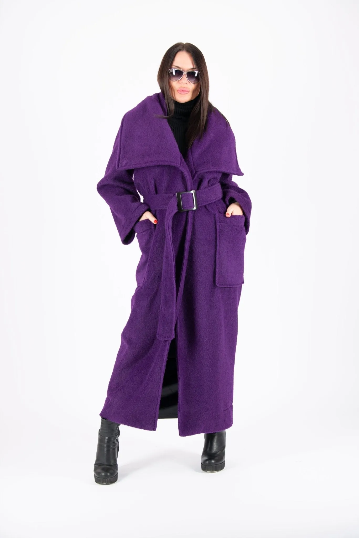 ERIN Winter Fur Purple Coat ON SALE