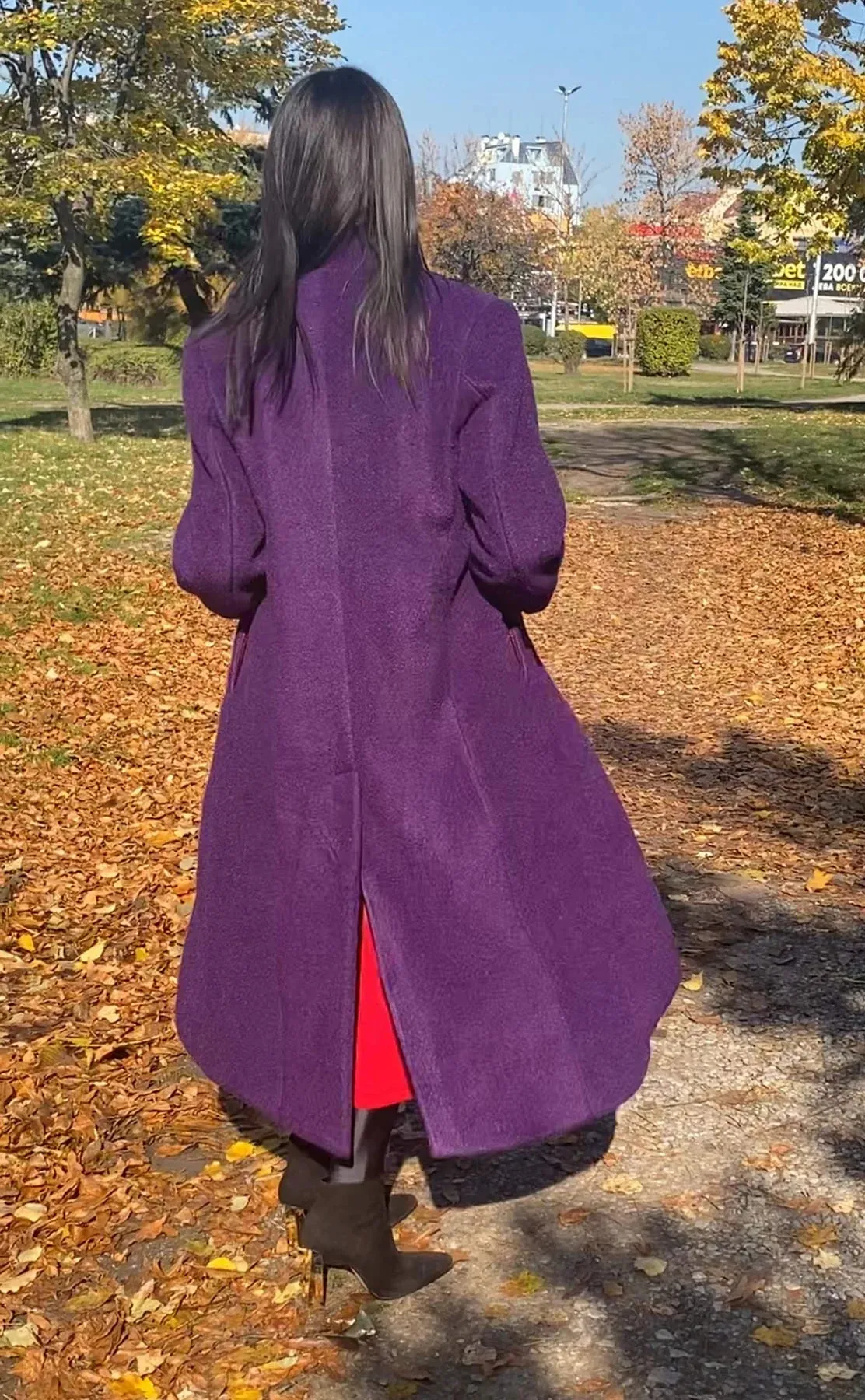 ERIN Winter Fur Purple Coat ON SALE