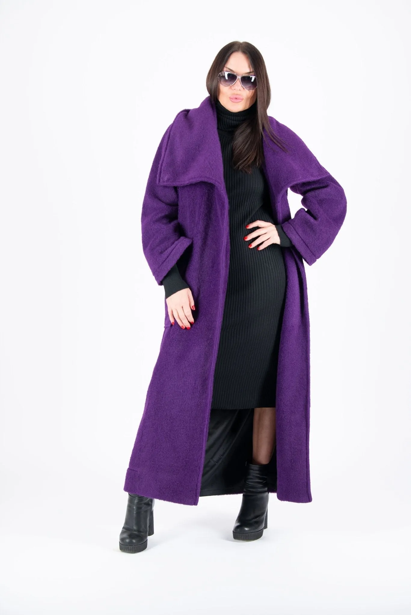 ERIN Winter Fur Purple Coat ON SALE