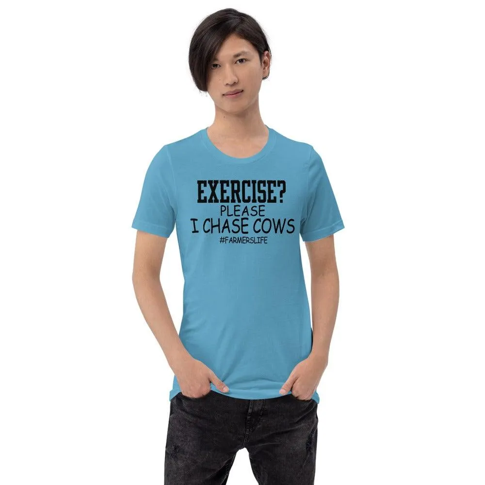 Exercise Chase Cows Short-Sleeve Unisex T-Shirt