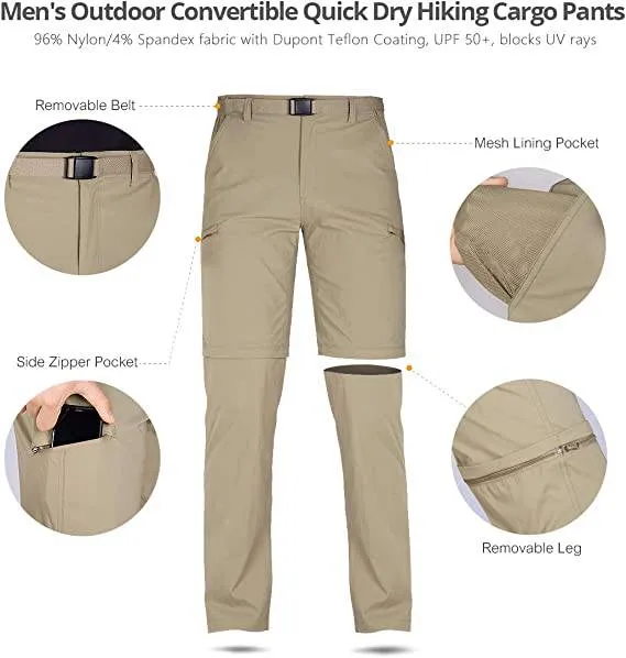 FALCON Men's Outdoor Convertible Hiking Pants