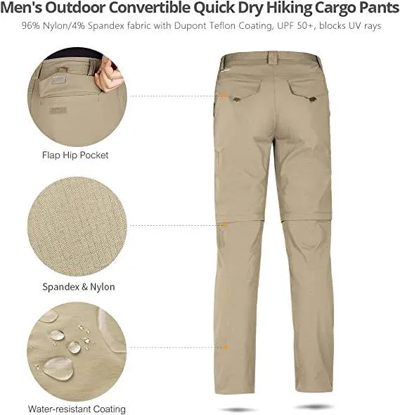 FALCON Men's Outdoor Convertible Hiking Pants