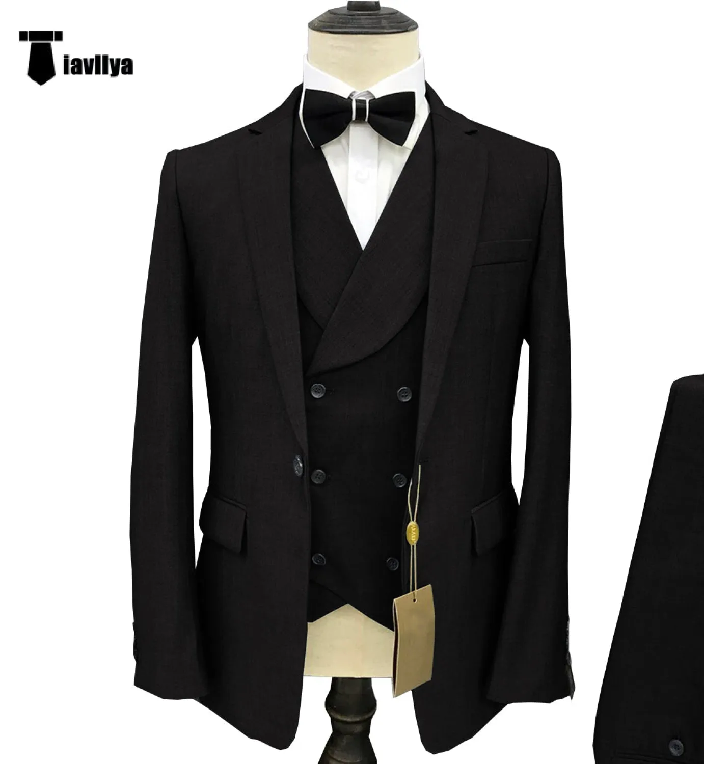 Fashion 3 Pieces Mens Suit Notch Lapel Tuxedos For Wedding (Blazer vest Pants)