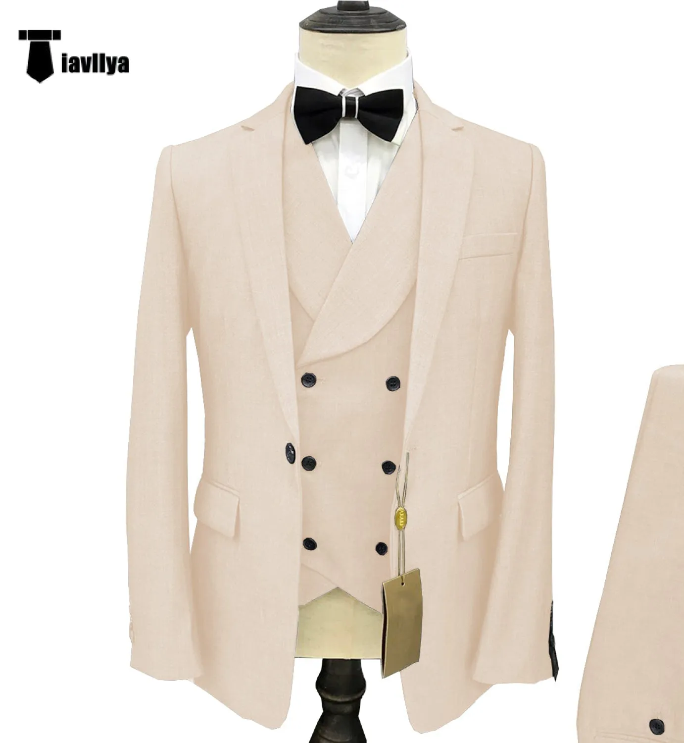 Fashion 3 Pieces Mens Suit Notch Lapel Tuxedos For Wedding (Blazer vest Pants)