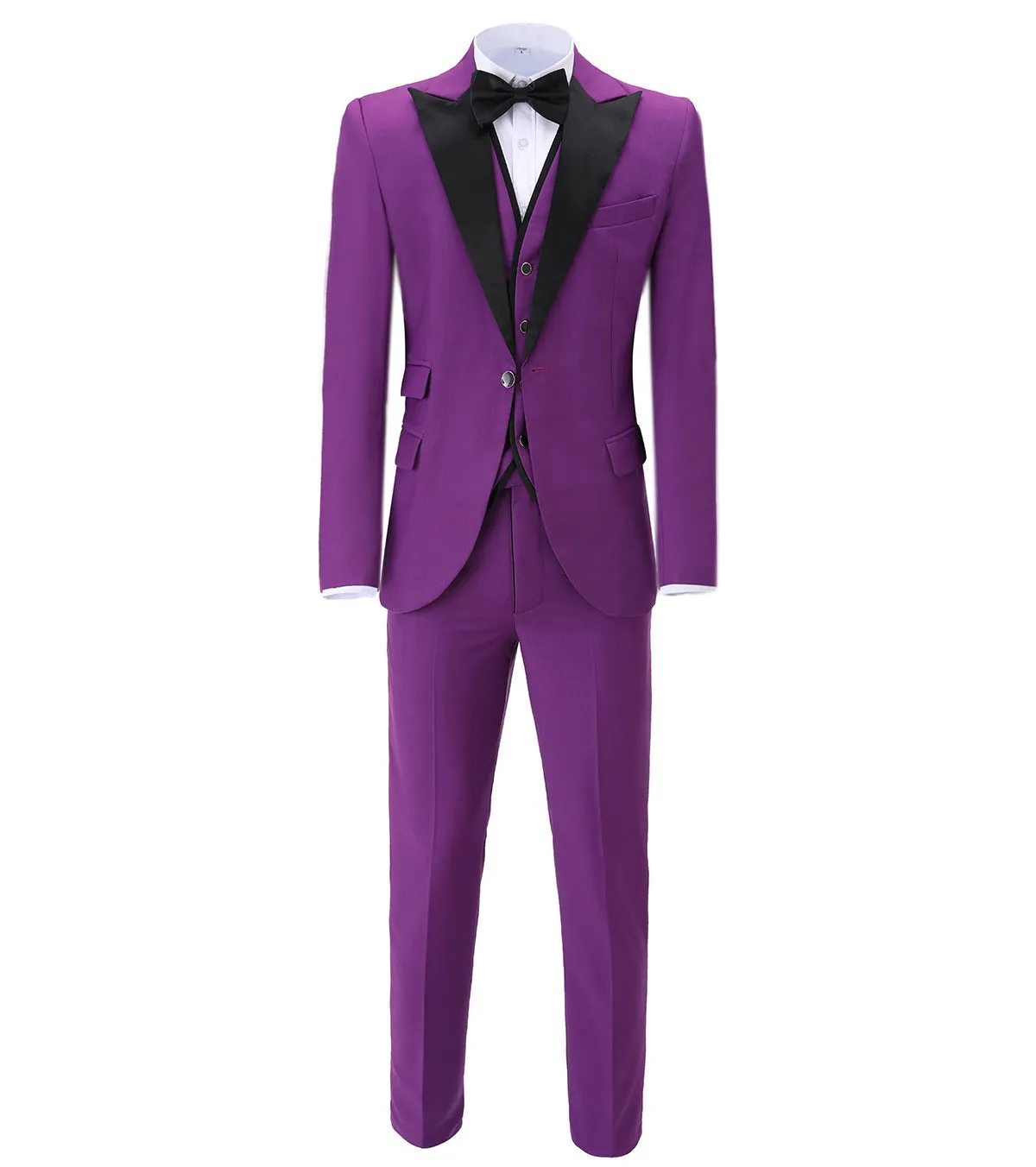 Fashion Men's 3 Pieces Flat Peak Lapel Tuxedos For Wedding (Blazer vest Pants)