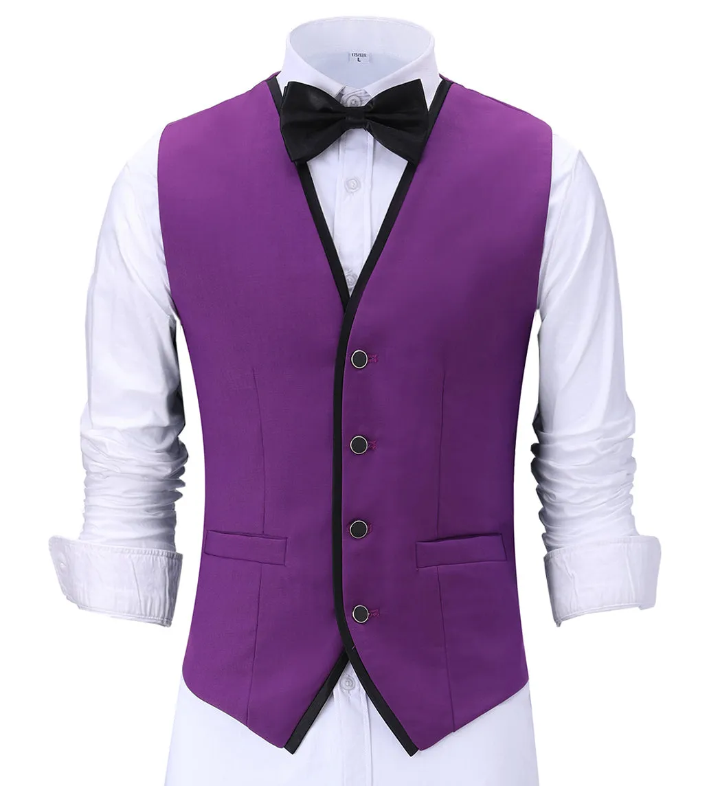 Fashion Men's 3 Pieces Flat Peak Lapel Tuxedos For Wedding (Blazer vest Pants)