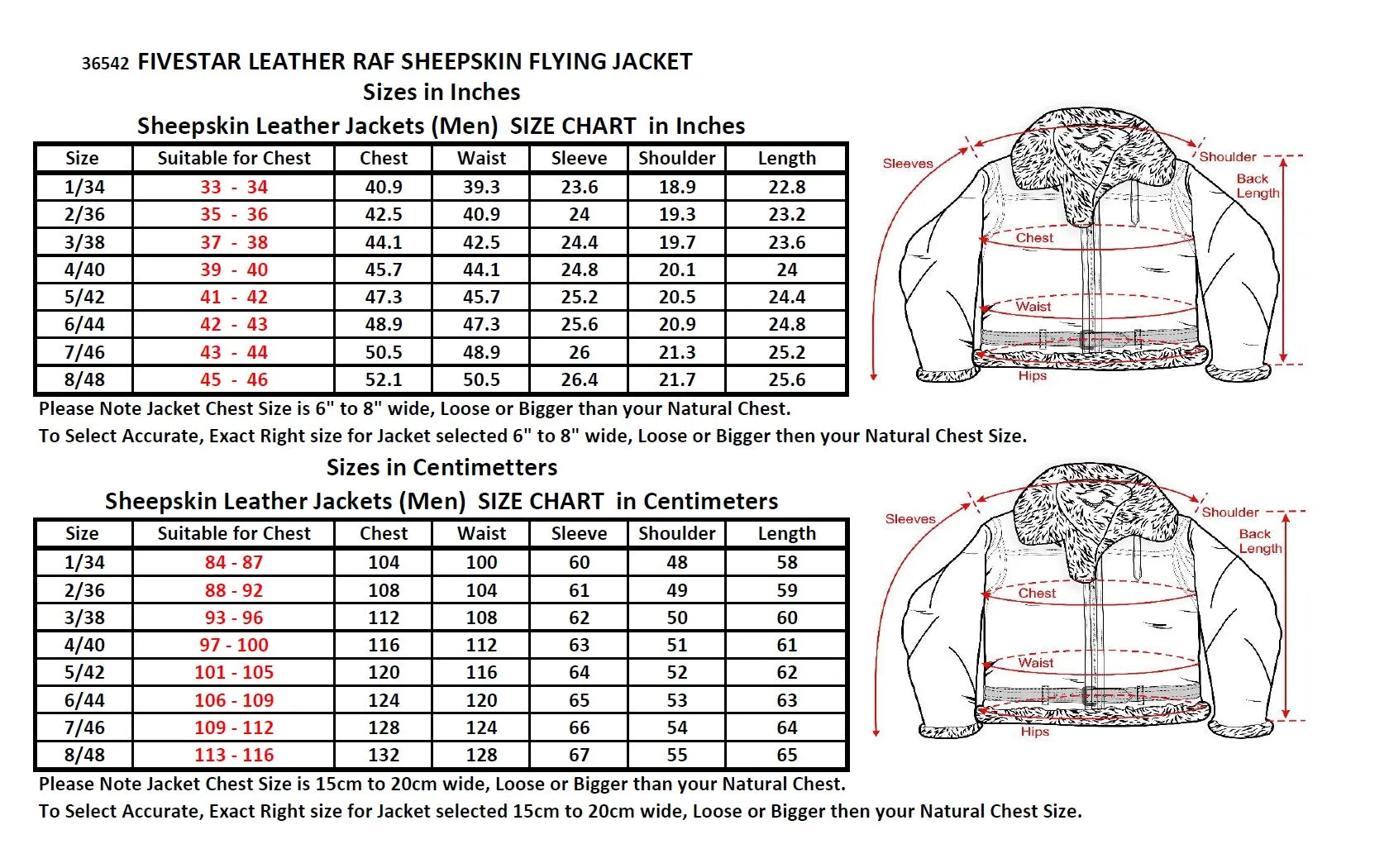 FiveStar Leather Repro R.A.F Bomber Sheepskin Flight Jacket With Side Entry Russet Reinforcements