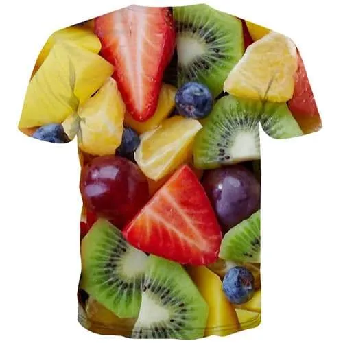 Fruit T-shirt Men Strawberry Tshirt Printed Orange Tshirts Novelty Food Tshirts Cool Harajuku T-shirts 3d Short Sleeve summer