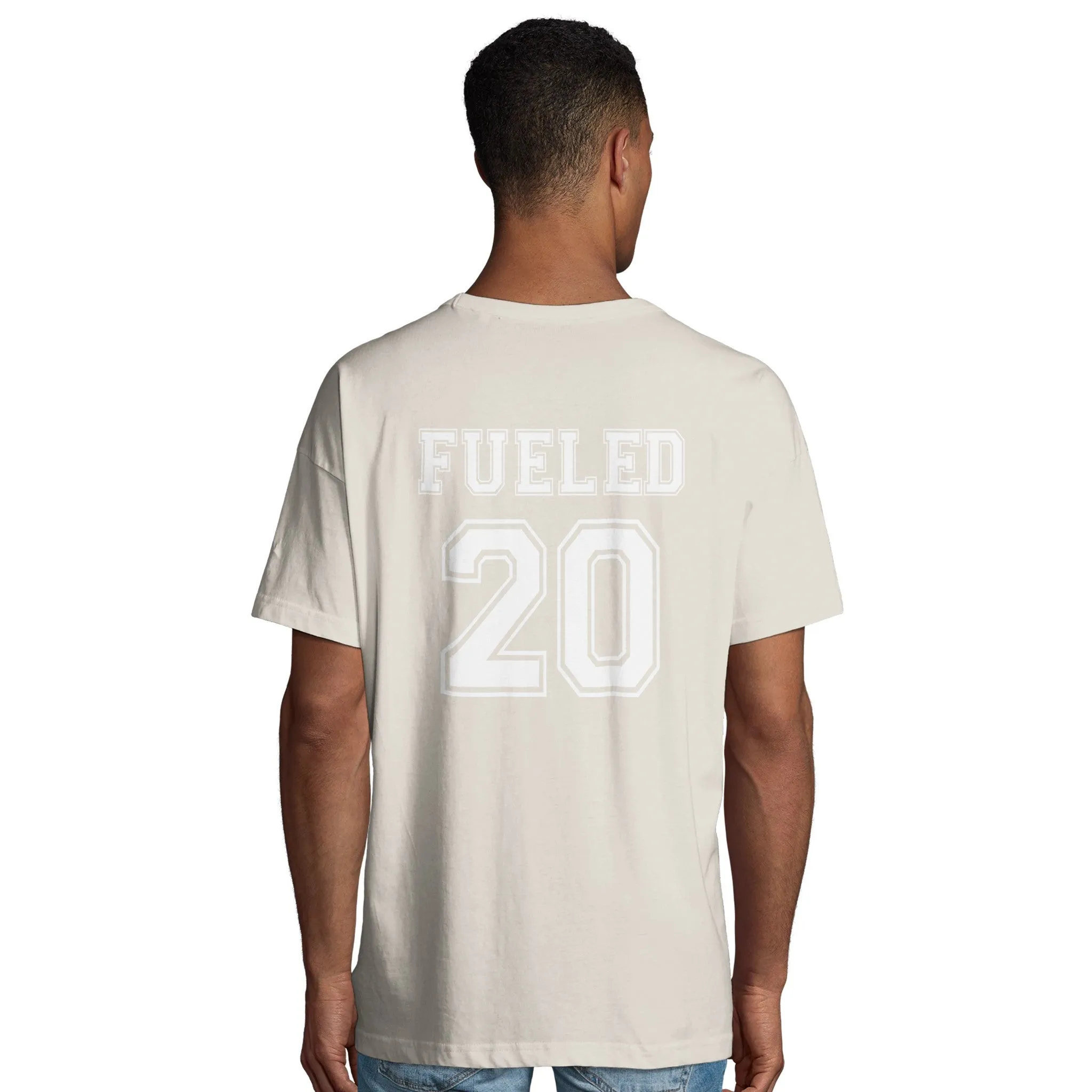 Fueled 20 Varsity Retro - Men's Oversized Off White T-shirt