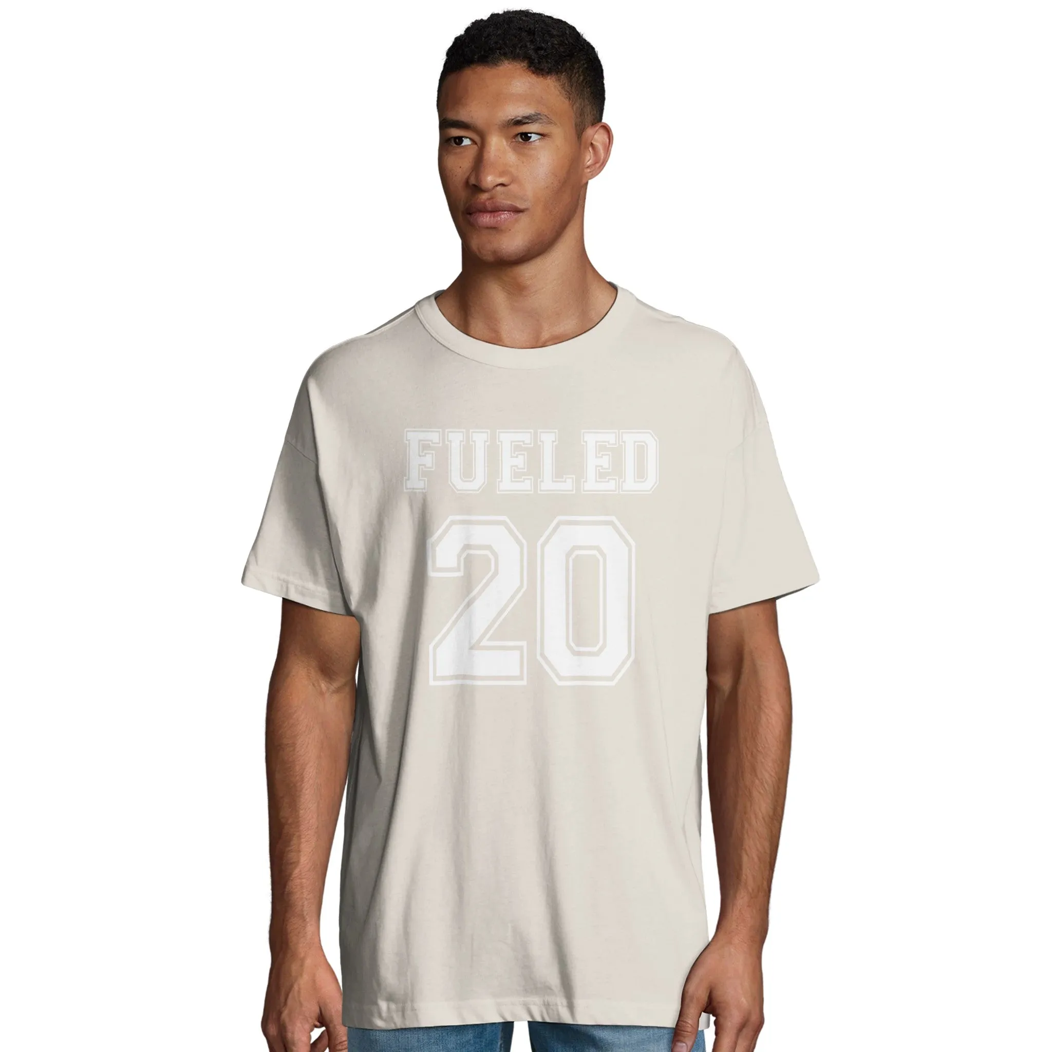 Fueled 20 Varsity Retro - Men's Oversized Off White T-shirt