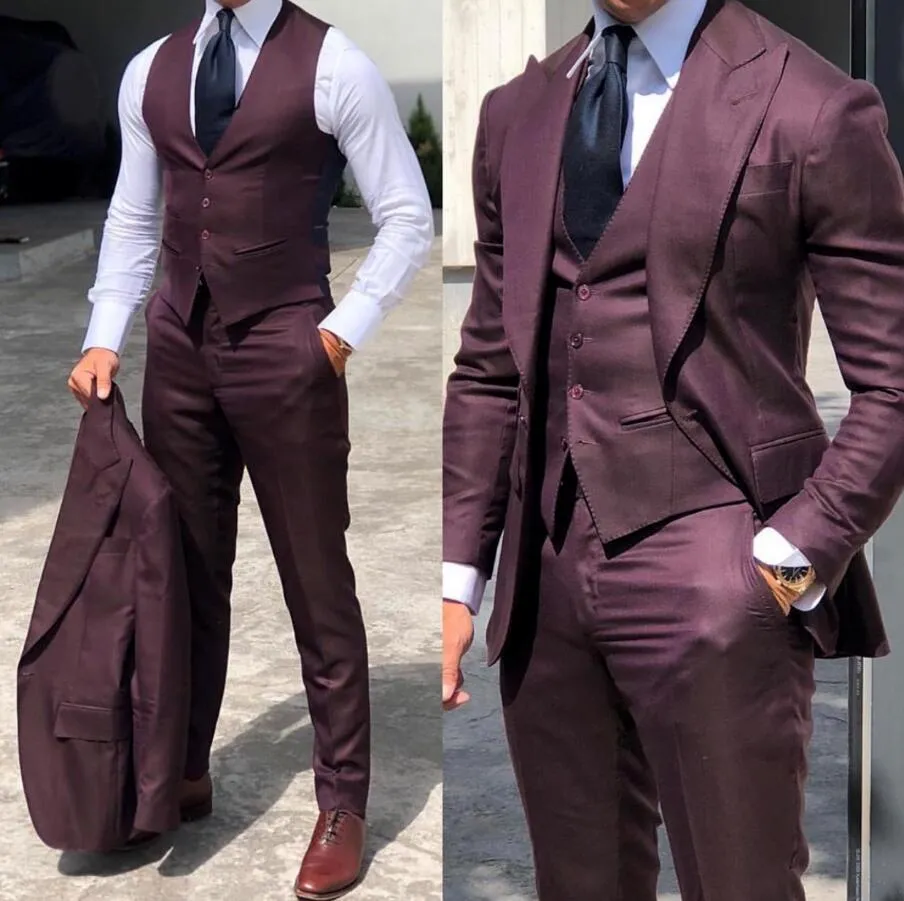 Funki Buys | Suits | Men's Slim Fit Formal Wedding Tuxedos 3Pc