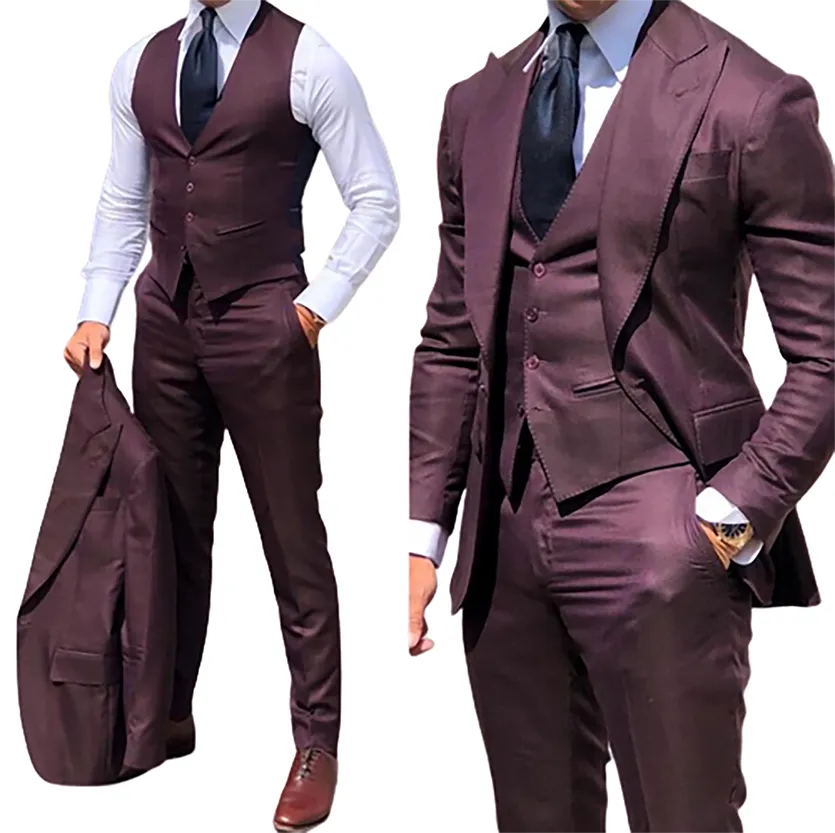 Funki Buys | Suits | Men's Slim Fit Formal Wedding Tuxedos 3Pc