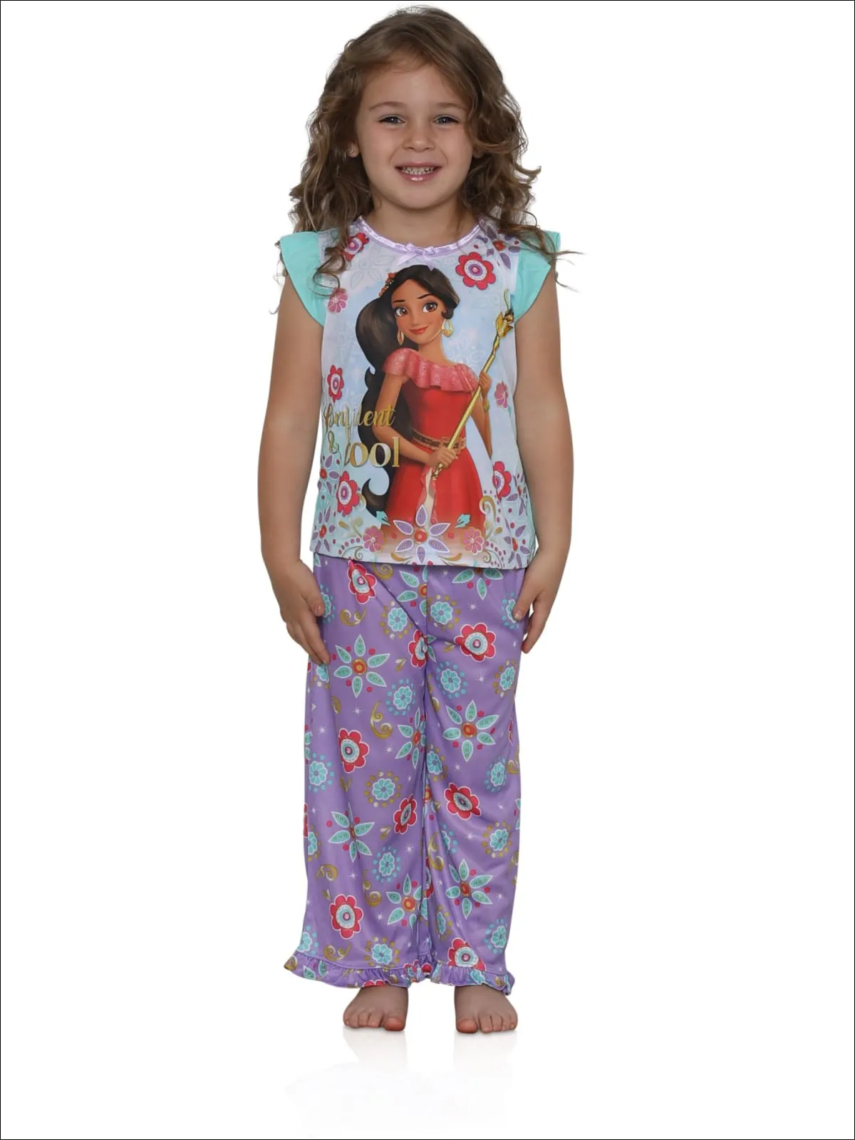 Girls Elena of Avalor Girls' Confident and Cool Inspired 2-Piece Pajamas - mint multi