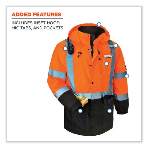 Glowear 8384 Class 3 Hi-vis Quilted Thermal Parka, Medium, Orange, Ships In 1-3 Business Days