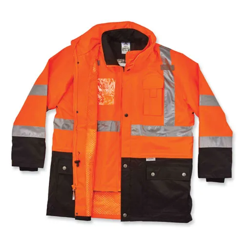 Glowear 8388 Class 3/2 Hi-vis Thermal Jacket Kit, 4x-large, Orange, Ships In 1-3 Business Days