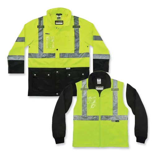 Glowear 8388 Class 3/2 Hi-vis Thermal Jacket Kit, Medium, Lime, Ships In 1-3 Business Days