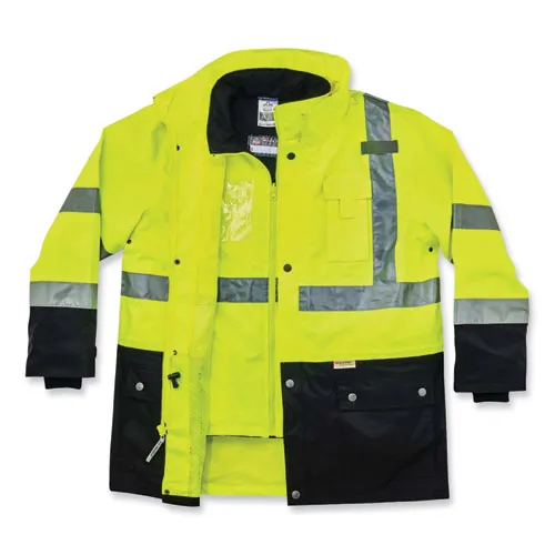 Glowear 8388 Class 3/2 Hi-vis Thermal Jacket Kit, Medium, Lime, Ships In 1-3 Business Days