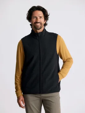 Gridback Fleece Vest in Black