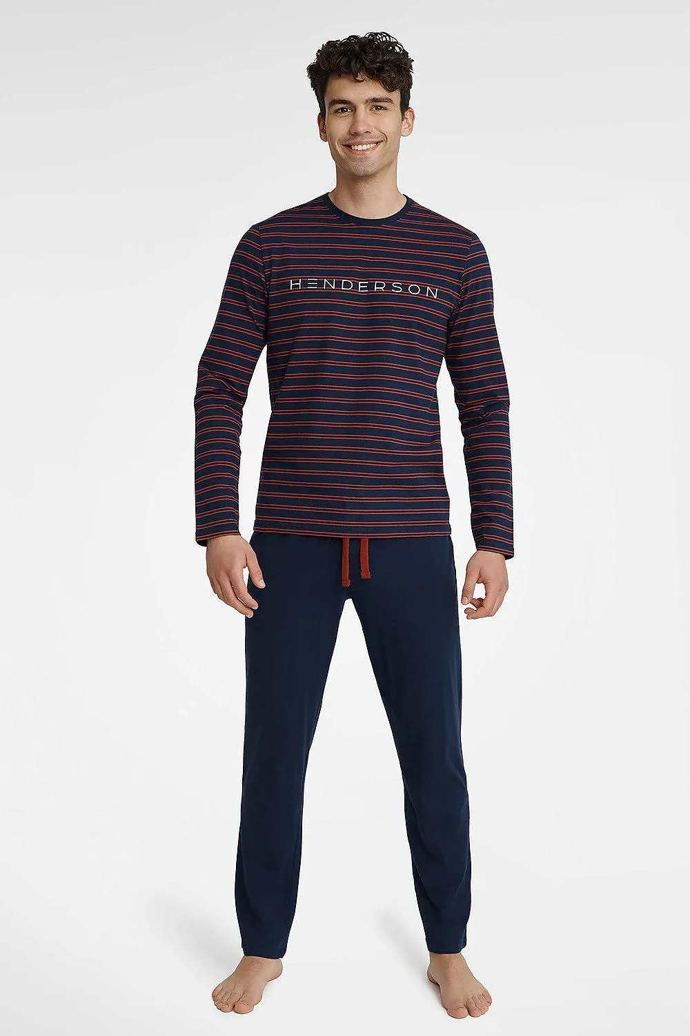 Henderson long sleeves and half-round neckline t-shirt and pants Men's pajamas