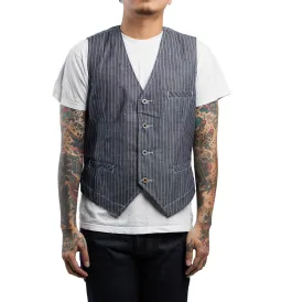 INDIGO VINTAGE STRIPE WORK VEST