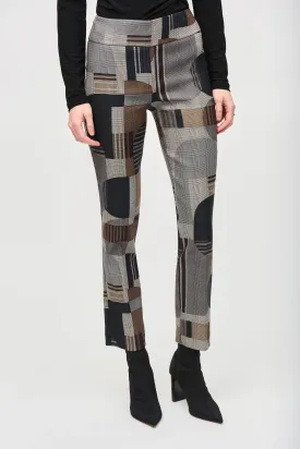 Joseph Ribkoff Jacquard Abstract Print Straight Pull-On Pants - Style 243299