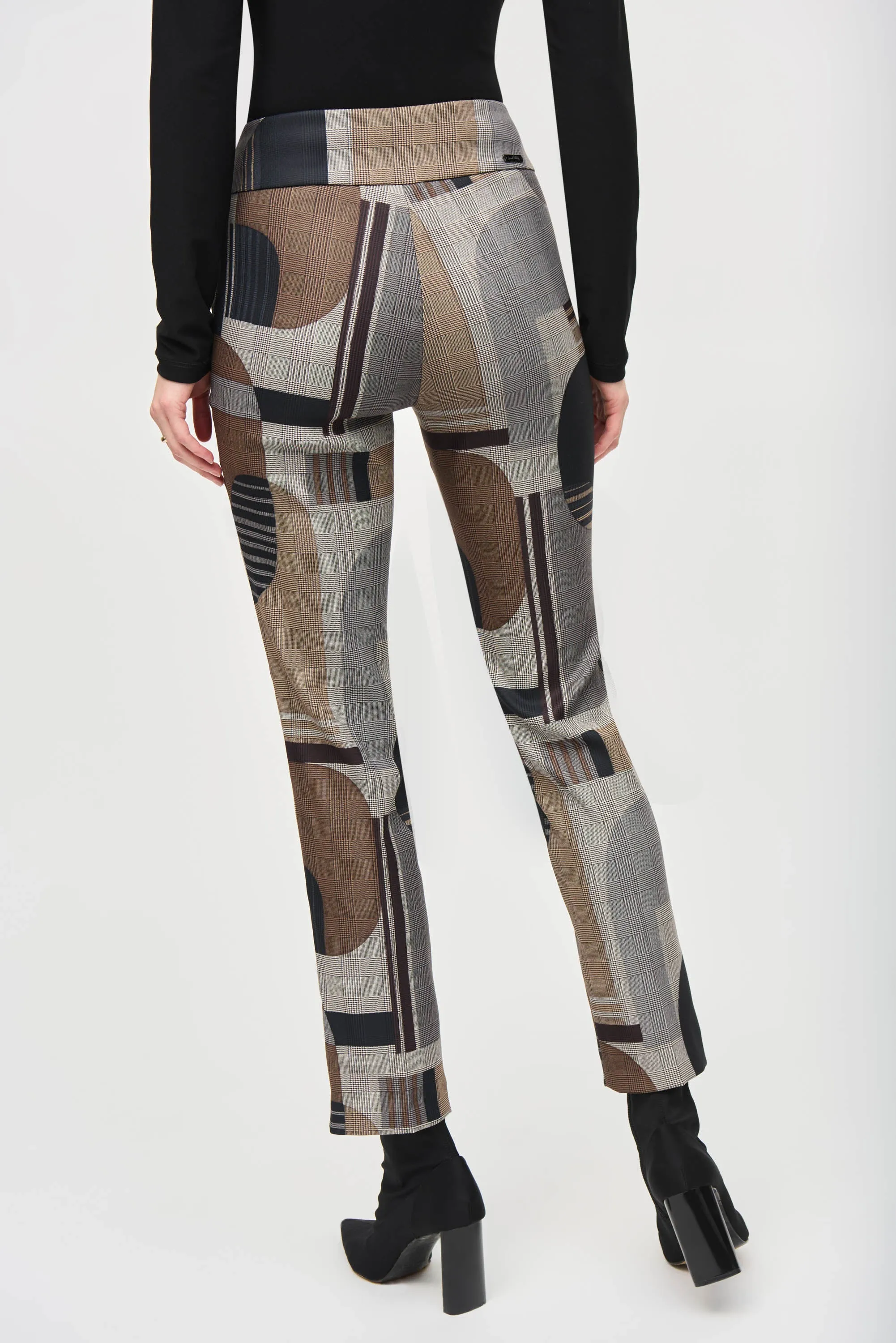 Joseph Ribkoff Jacquard Abstract Print Straight Pull-On Pants - Style 243299