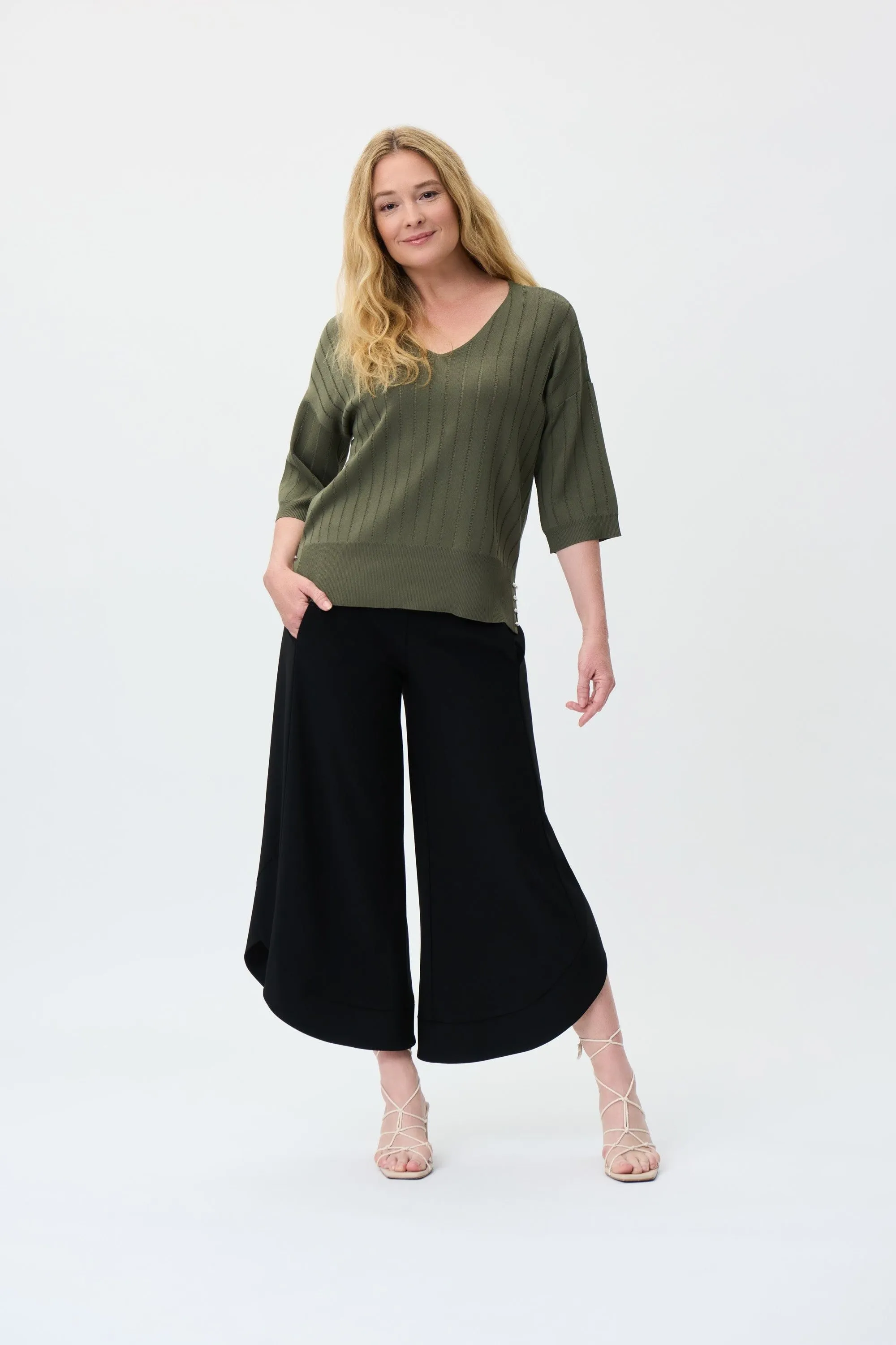 Joseph Ribkoff Wide Leg Crop Pants - Style 231059