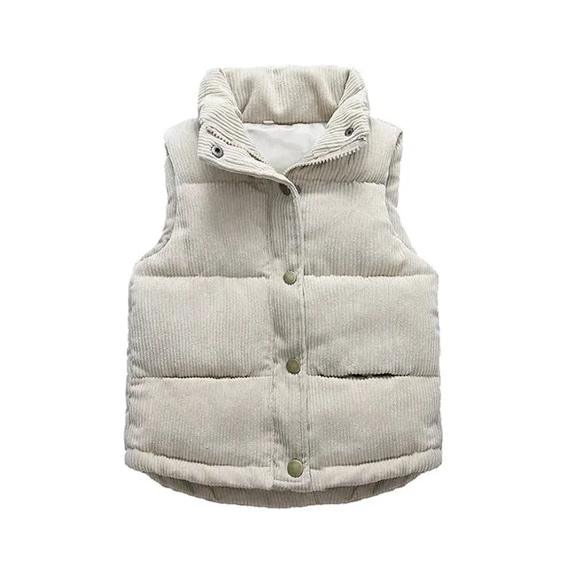 Kids Vest Jackets For Girls Outerwear Winter Thick Plus Velvet Boy Jacket New Year Costumes Warm Coats Baby Children Hooded Vest