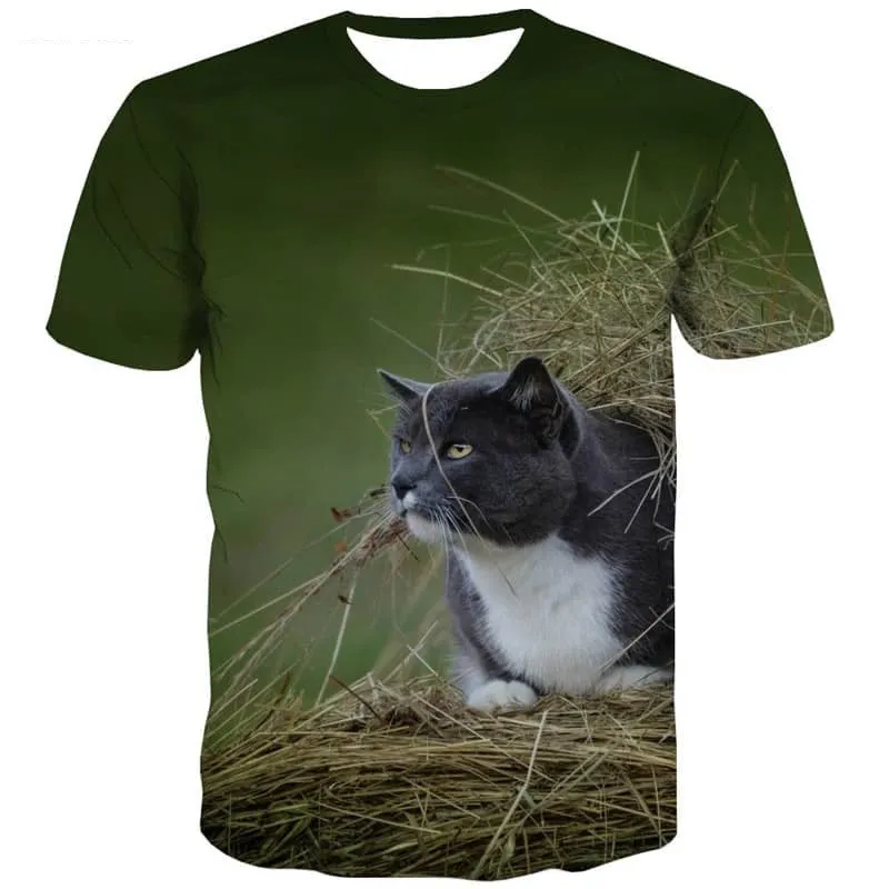 kitten t shirt cat t shirt 3D men art costume Cool pet