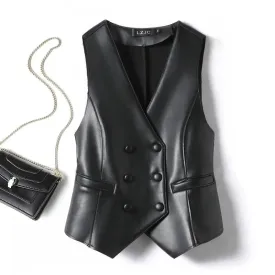 Kove Elegant Cotton Leather Vest