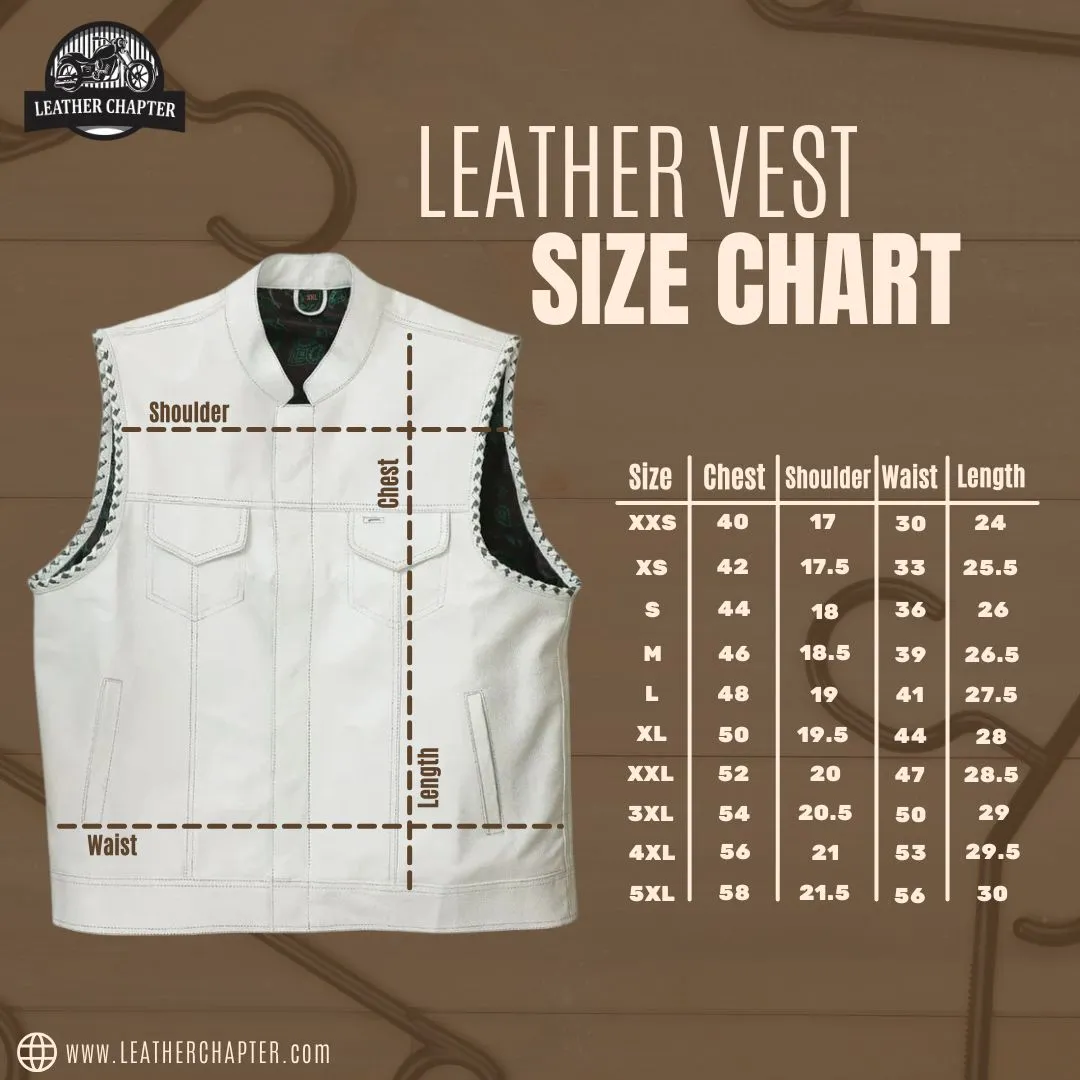 Leather Vest Green Leather Vest Denim Vest Leather Men Vest Biker vest Motorcycle Vest Men Motorcycle Gifts For Men