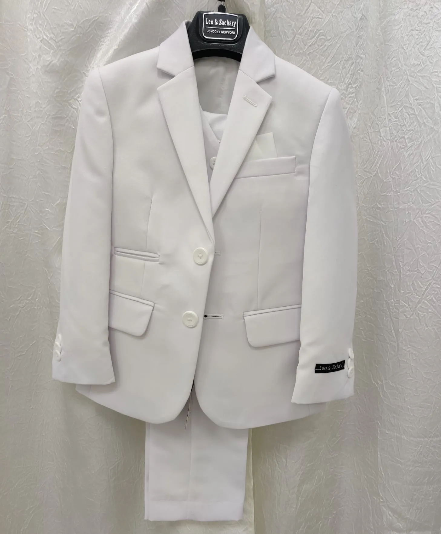 Leo & zachary Boys white 3Pc Communion Suit