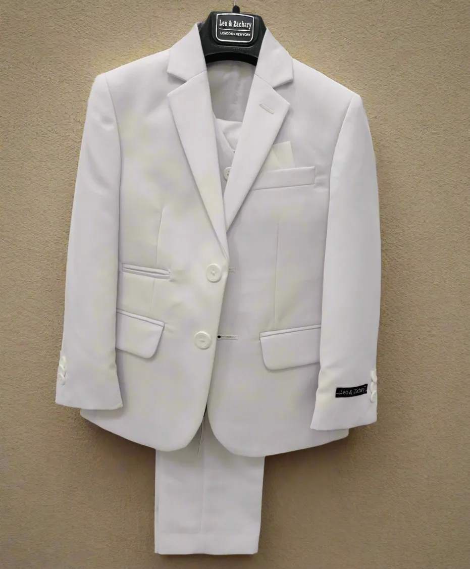 Leo & zachary Boys white 3Pc Communion Suit