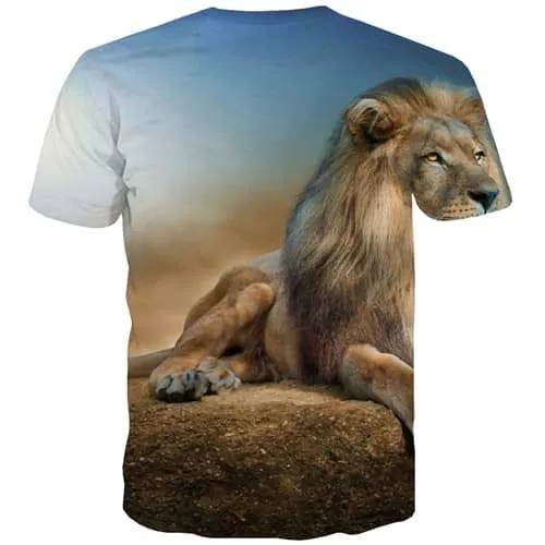 Lion T shirts Men Animal T-shirts Graphic Leisure Tshirts Cool Harajuku T-shirts 3d Funny T shirts Funny Short Sleeve T shirts