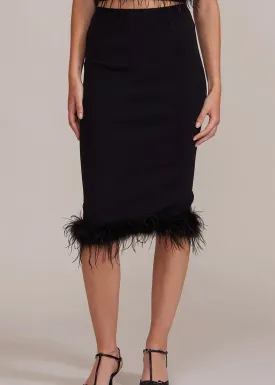 Lucy Paris Jamila Feather Skirt | Black