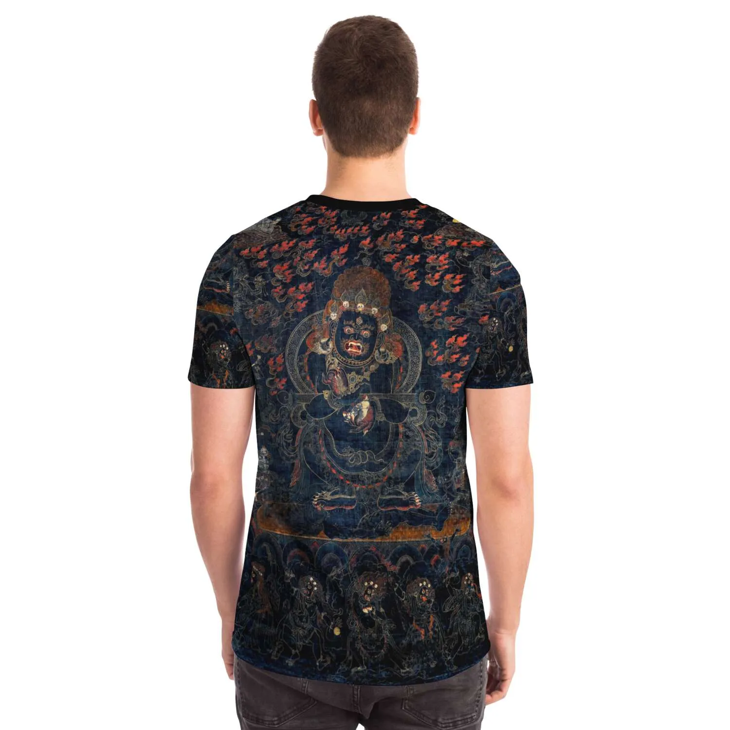 Mahakala as Panjarantha | Tibetan Tangka Vajrayana Vintage Trippy T-Shirt Graphic Tee