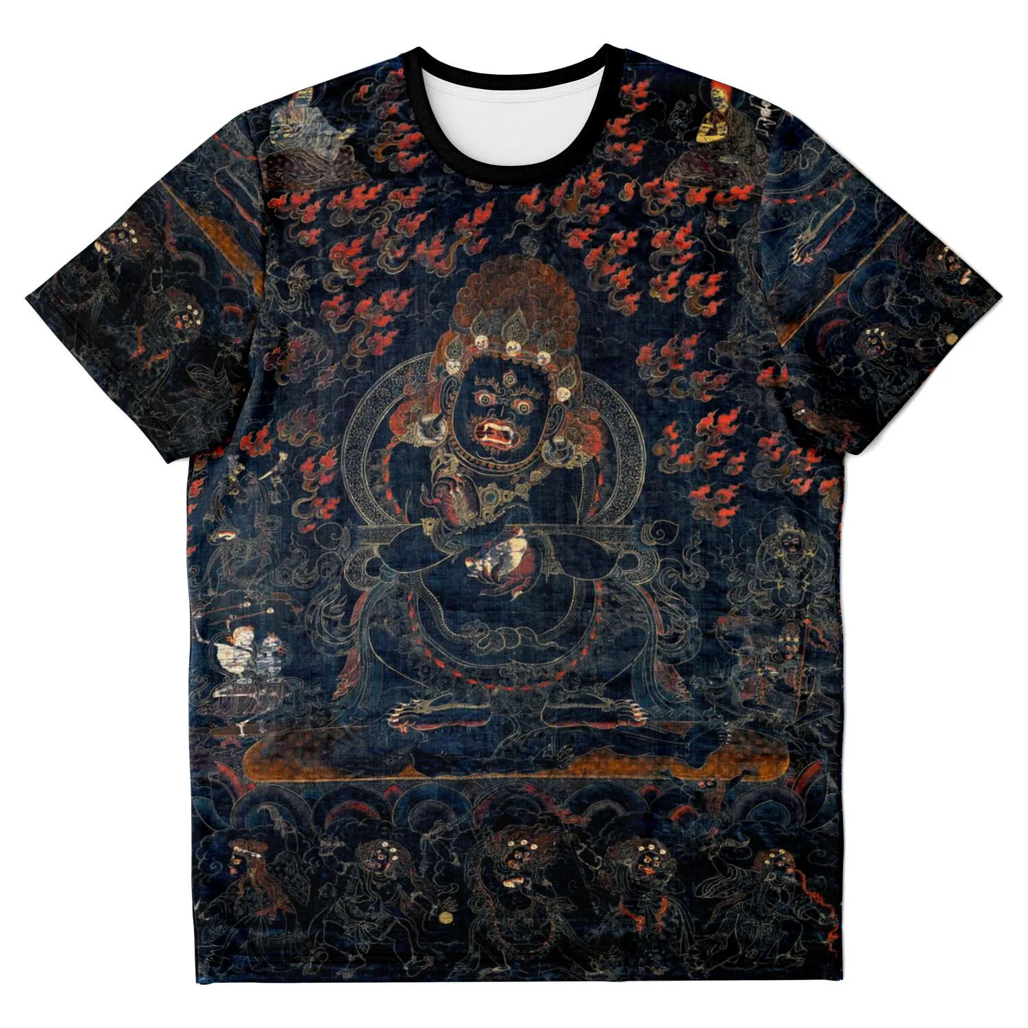 Mahakala as Panjarantha | Tibetan Tangka Vajrayana Vintage Trippy T-Shirt Graphic Tee