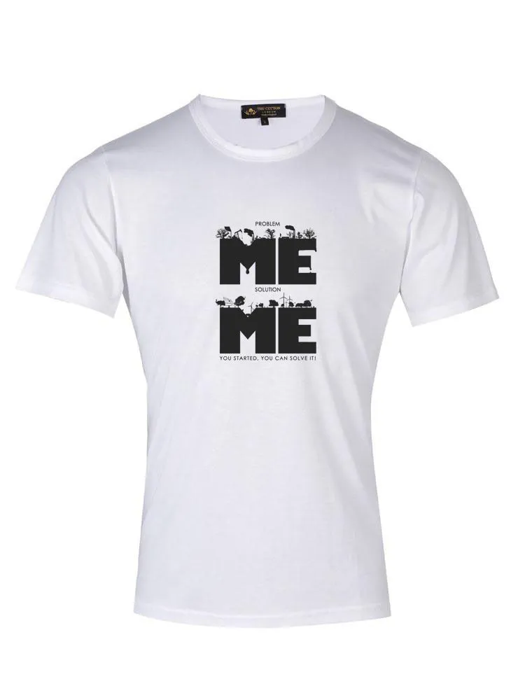 'Me problem Me Solution' Motivational Text White T-Shirt